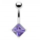 Piercing nombril cristal losange lilas (08)