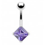 Piercing nombril cristal 08 - Losange lilas