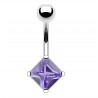 Piercing nombril cristal losange lilas (08)