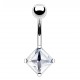 Piercing nombril cristal 08 - Losange transparent
