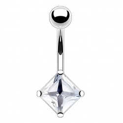 Piercing nombril cristal 08 - Losange transparent