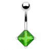 Piercing nombril cristal 08 - Losange vert-pomme
