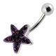Piercing nombril cristal 28 - Férido étoile lilas