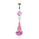 Piercing nombril cercle pendant rose (D121)