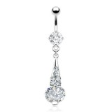 Piercing nombril cercle pendant transparent (D121)