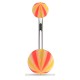 Piercing nombril UV 24 - Beach-ball orange et rose