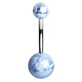 Piercing nombril UV 88 - Brillant deluxe bleu-clair