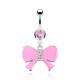 Piercing nombril noeud papillon 26 - Coloré en rose
