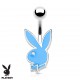 Piercing nombril Playboy 14 - Lapin coloré bleu-clair