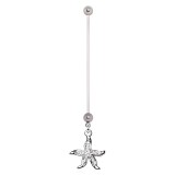 Piercing nombril grossesse 41 - étoile de mer cristaux transparents