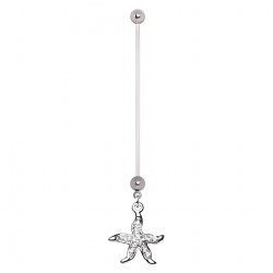 Piercing nombril grossesse 41 - étoile de mer cristaux transparents
