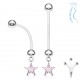 Piercing nombril grossesse 18 - Cristal étoile pendante rose