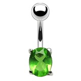 Piercing nombril cristal 06 - Ovale vert-pomme