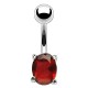 Piercing nombril cristal 06 - Ovale rouge