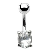 Piercing nombril cristal 06 - Ovale transparent