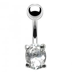 Piercing nombril cristal 06 - Ovale transparent