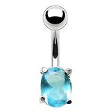 Piercing nombril cristal 06 - Ovale bleu-clair