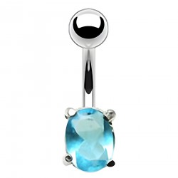 Piercing nombril cristal 06 - Ovale bleu-clair