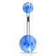 Piercing nombril UV 79 - Balle de baseball bleu-clair et bleue
