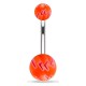 Piercing nombril UV 79 - Balle de baseball orange et lilas
