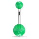 Piercing nombril UV 79 - Balle de baseball verte et bleue