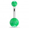 Piercing nombril UV 79 - Balle de baseball verte et bleue