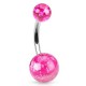 Piercing nombril UV planète nuances de rose (101)