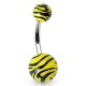 Piercing nombril UV 62 - Motif du zèbre en jaune