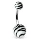Piercing nombril UV 62 - Motif du zèbre en blanc