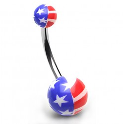Piercing nombril UV 64 - Drapeau des états-unis
