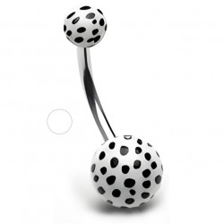 Piercing nombril UV 64 - Peau de panthère blanche