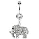 Piercing nombril éléphant multiples strass transparents (29)