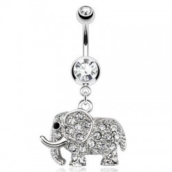 Piercing nombril éléphant multiples strass transparents (29)