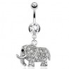 Piercing nombril éléphant multiples strass transparents (29)