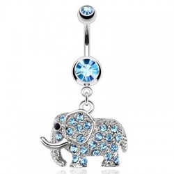 Piercing nombril éléphant multiples strass bleu-clair (29)