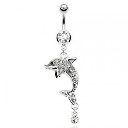 Piercing nombril dauphin multiples cristaux transparents (19)