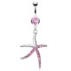 Piercing nombril étoile de mer rose cinq branches (141)