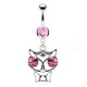 Piercing nombril hibou style manga aux yeux roses (95)