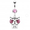 Piercing nombril hibou style manga aux yeux roses (95)