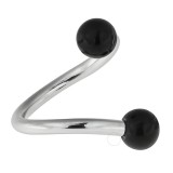 Piercing spirale 01 - UV noir deux boules