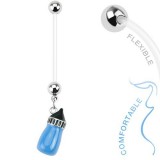 Piercing nombril grossesse 08 - Biberon bleu et noir