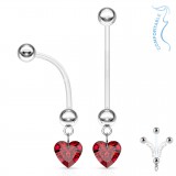Piercing nombril grossesse 27 - Cœur pendant rouge