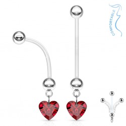 Piercing nombril grossesse 27 - Cœur pendant rouge