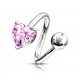 Piercing spirale 27 - Cristal cœur rose