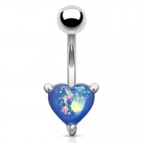 Piercing nombril cœur 36 - Gem bleu avec des paillettes