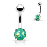 Banane 15 - Gem rond vert-pomme avec paillettes