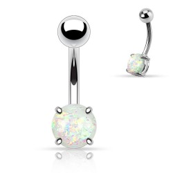 Banane 15 - Gem rond blanc avec paillettes