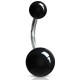 Piercing nombril UV 23 - Unicolore noir boules