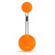 Piercing nombril UV 23 - Unicolore orange boules