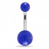 Piercing nombril UV 23 - Unicolore bleu boules